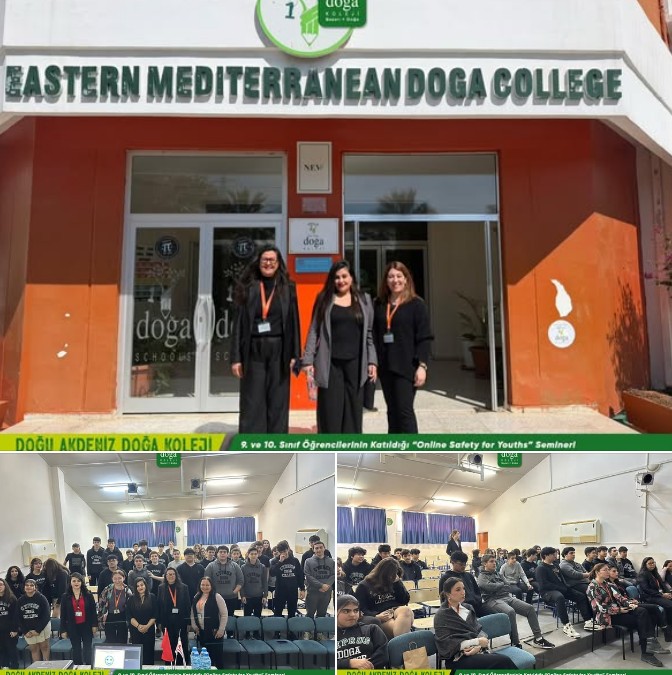 Doğu Akdeniz Doğa Koleji’nde öğrencilerimizin dijital dünyada daha bilinçli ve güvenli bireyler olarak yer almalarını desteklemek amacıyla, 9. ve 10. sınıf öğrencilerimize yönelik “Online Safety for Youths” konulu seminer düzenlendi.