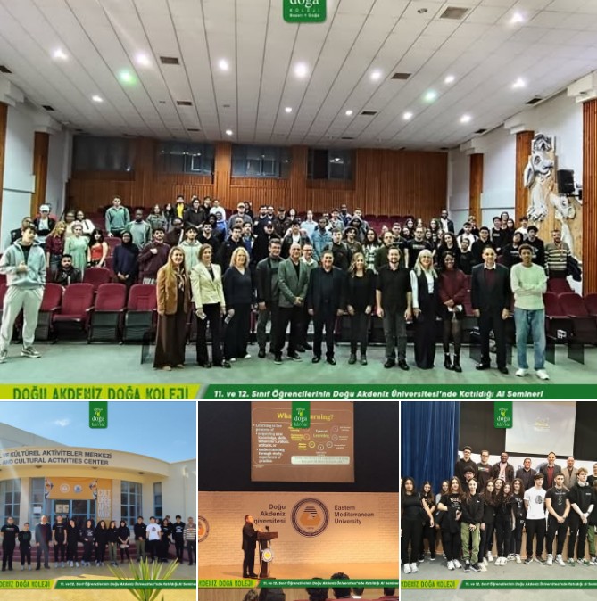 Doğu Akdeniz Üniversitesinde 17 Mart 2026 tarihinde düzenlenen AI semineri 11. ve 12. sınıf öğrencilerinin katılımıyla gerçekleşti.