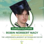 Congratulations to our student Robin Norbert Nagy on receiving an offer from the Lappeenranta University of Technology (Finland) for the Electrical Engineering program