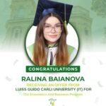 Congratulations to our student Ralina Baianova on receiving an offer from the LUISS Guido Carli University (Italy) for the Economics and Business program