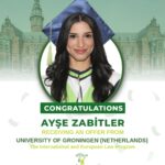 Congratulations to our student Ayşe Zabitler on receiving an offer from the University of Groningen (Netherlands) for the International and European Law program.